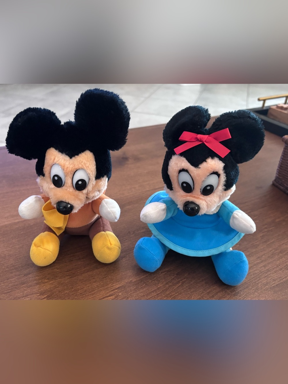 1984 Disney Christmas Carol Mickey & Minnie small plush, Hardee’s Holiday promo